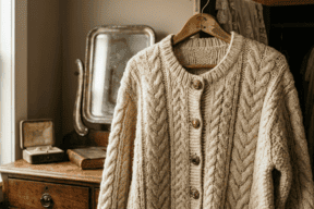 Cardigan de punto grueso